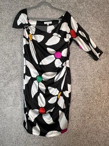 Mattiolo Italy Kleid Seide Blumen Strass Herz Detail IT 50 / US L - Bild 1 von 6