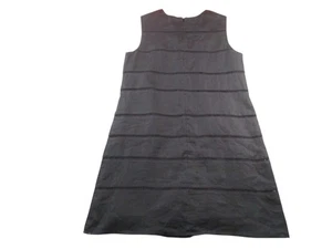 Hobbs London Linen Dress Womens 14 Black Sleeveless Shift Sheath Lined Flax - Picture 1 of 16