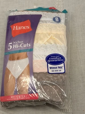 Hanes 尼龙高帮内裤尺寸 8 5 对 2010 多彩可爱 — 第 1/4 张图片