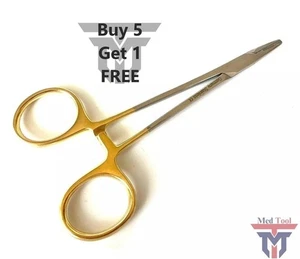 TC Halsey Needle Holder 5" Tungsten Carbide Inserts Serrated Jaws - Picture 1 of 5