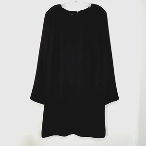 Talbots Womens Sz 16 Sheath Dress Black Long Sleeves Crystal Buttons Knee Length - Picture 1 of 11
