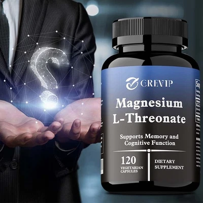 GREVIP Magnesium-L-Threonat 2000mg – Gehirngesundheit, Gedächtnis, Konzentration