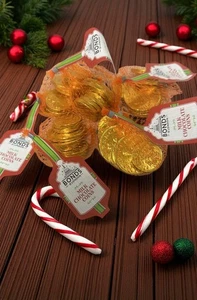 Monedas de oro de chocolate con leche Bonds - Bolsa de fiesta de Navidad golosinas medias festivas - Imagen 1 de 8