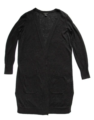 Halogen Women's Charcoal Gray Lightweight Long Duster Cardigan Sweater S Small - Image 1 of 4