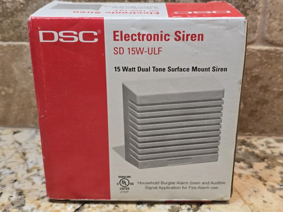 DSC SD 15W-ULF 15 Watt Dual Tone Surface Mount Household Burglar Alarm Siren New - Image 1 of 1
