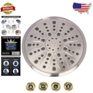 9-Inch Brushed Nickel Rainfall Showerhead | 2.5 GPM Luxury Waterfall Spray - Picture 1 of 9