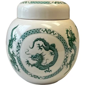 De colección Hankow Batchelor Tea Co. Tarro de jengibre cubierto carrito de té dragones sartería - Imagen 1 de 6