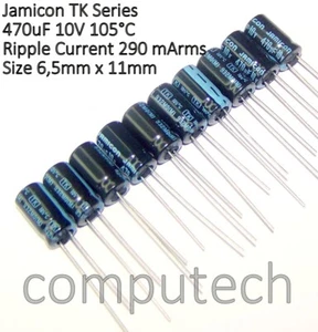 10 pezzi 470uF 10V Condensatore elettrolitico Teapo Jamicon TK Series - Imagen 1 de 1