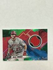 2019 TOPPS FIRE MIKE TROUT 14/75 GREEN RELIC JERSEY PATCH ANGELS GREEN SP