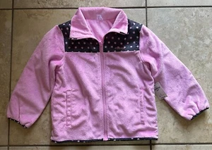 OshKosk REVERSIBLE!! Outerwear Size 5 Pink with polka dots NWT - Picture 1 of 2