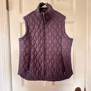 Free Country Puffer Vest Diamond Quilted Lightweight Full Zip Purple L - Picture 1 of 9