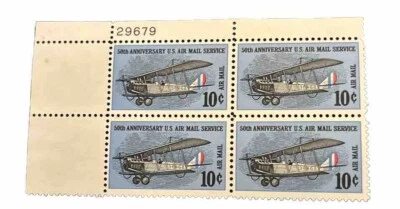 US #C74 1968 10c Air Mail Service 50th Ann. Curtiss "Jenny" Biplane Unused -#B58 - Image 1 of 3