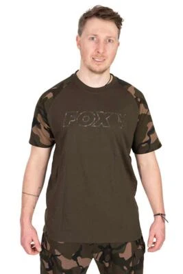 Camiseta/roupas de pesca de carpa Fox cáqui/camuflagem contorno - Imagem 1 de 4