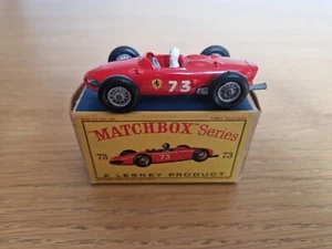 MATCHBOX LESNEY DIECAST. REGULAR WHEELS No. 73, FERRARI RACING CAR. NEAR MINT. - Picture 1 of 20