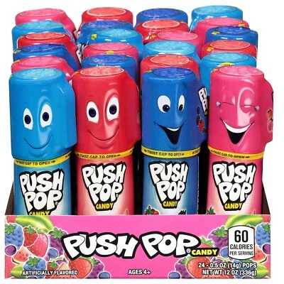 Push Pop Individually Wrapped Bulk Lollipop Variety Summer Party Pack - 24 Count - Image 1 of 4