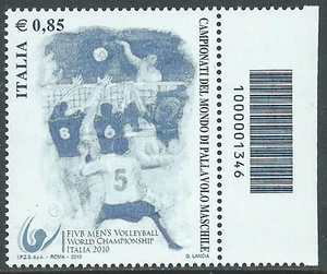 2010 ITALIA MONDIALI DI PALLAVOLO CODICE A BARRE 1000001346 MNH ** - W12-3 - Picture 1 of 1