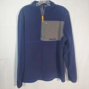 Camicia uomo Timberland blu chiaro pile mezza cerniera manica lunga taglia media - Foto 1 di 10