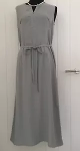 Vintage 100% Pure Silk Ladies Light Grey Dress Sleeveless Size UK10 /EU 38 New - Picture 1 of 6