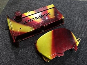 Mitsubishi Evo 4 5 6 7 8 Rocker Cover Cam Cover Valve Cover and CAM BELT COVER - Picture 1 of 9