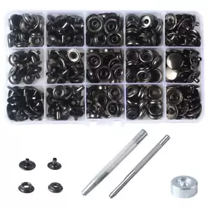 70 Sets 15mm 5/8" Heavy Duty Snap Fasteners Kit Metal Snaps for Leather Craft - Picture 1 of 8