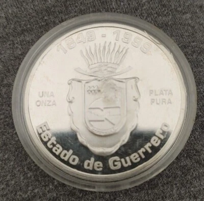 1845-1999 Mexico State of Guerrero M Silver Proof Coin 150 Years Anniversary UNC - Image 1 of 2