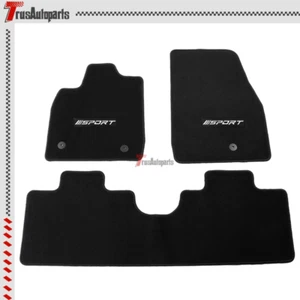 Fits 21-24 Ford Mustang Mach-E Floor Mats Black Non-Slip Carpets w/ White Sport - Picture 1 of 1