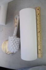 Pottery Barn white Toilet Brush & Holder. Minor dent on handle.
