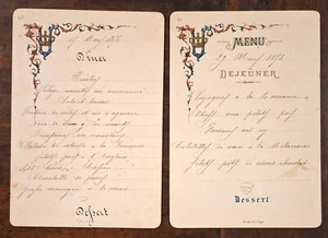 Umberto I Coppia Menu Dejeuner e Diner Neapel, 17. März 1878 COTOLETTA Milanese - Bild 1 von 1