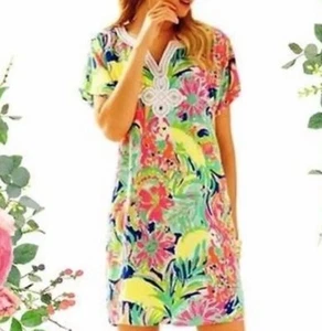 Lilly Pulitzer Casa Banana Harlow Tunic Dress Beach Coverup Pink $178 Sz S NEW - Picture 1 of 5