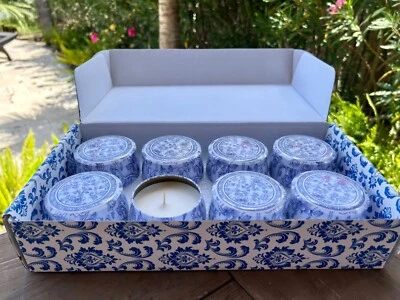 AROSKY Citronella Candles 8 Blue Outdoor Set Beautifully Packaged  - Image 1 of 4