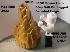 LEGO Minifigure Gold Power Step Drill Bit Jagged Serrated Large Crank Weapon - Picture 1 of 1