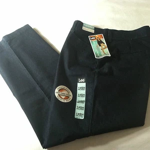 NWT Lee Relaxed Fit Curves Plain Front Straight Leg Stretch Jeans Sz.14 Short - Imagen 1 de 9