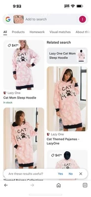 Cat Mom Sleep Hoodie lazy one Size S/M - Image 1 of 4