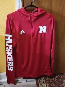 University of Nebraska Huskers 1/4 Zip Top Adidas Womens Medium NWT - Picture 1 of 2