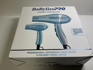 BaBylissPRO Nano Titanium & Folding Travel Dryer • Limited Edition Styling Set - Picture 1 of 5