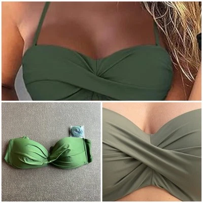 Antonio Melani Size Medium  Womens Bikini Top Olive Militar Green Style AM401100 - Image 1 of 4