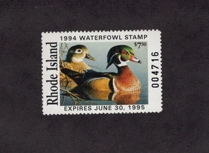 RI6 Rhode Island State Duck Stamp. MNH. OG. 1994 Single. - Picture 1 of 1
