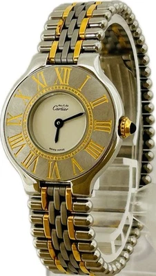 Cartier Must 21 De Cartier 125000P SM relógio feminino quartzo excelente++ A4896 - Imagem 1 de 4