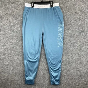 Hurley Pants Men’s Large Blue Pockets Light Weight Elastic Waist - Picture 1 of 11