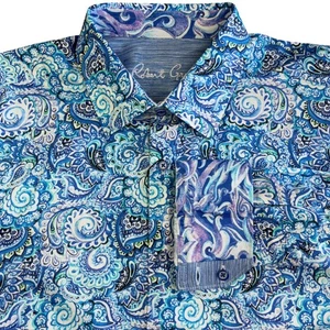 Robert Graham Larson Hemd Herren XL Langarm blau weiß Paisley neu mit Etikett $ 238 - Bild 1 von 11