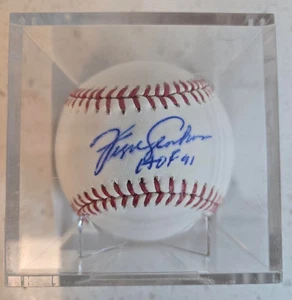 FERGIE JENKINS Cubs Rangers HOF '91 Autographed OML Signed Baseball JSA COA Case - Picture 1 of 5