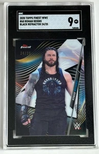 2020 Topps Finest WWE Roman Reigns /25 Black Refractor #60 OTC Bloodline SGC-9! - Picture 1 of 3
