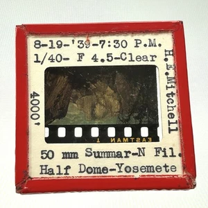 Media cúpula 1939 35 mm diapositiva de vidrio Parque Nacional de Yosemite CA - Imagen 1 de 5