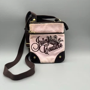 Bolso Bandolera Juicy Couture Y2K Corona Terciopelo Rosa - Imagen 1 de 19