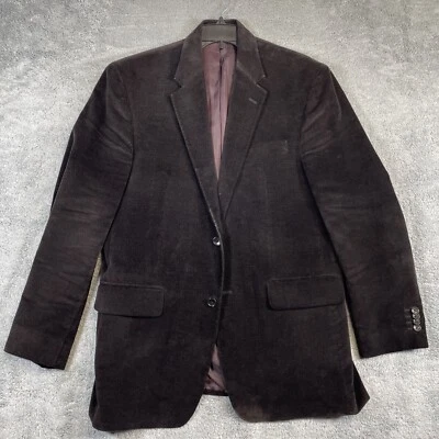 Apt. 9 Blazer Men Medium 42 Black Tight Corduroy 2 Buttton Sport Coat Cotton - Image 1 of 4