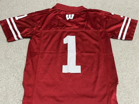 Wisconsin Badgers Football Jersey Adidas Kids Boys Small Vintage Cover