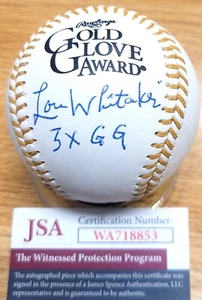 Autographed Lou Whitaker Gold Glove Major League Baseball JSA Witnessed - Picture 1 of 1