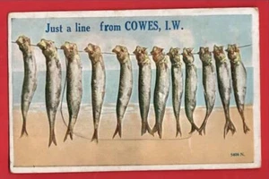 ISLE OF WIGHT COWES. JUST A LINE FROM. NOVELTY PULL OUT 1928 - Picture 1 of 1