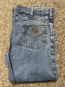 Pantalones de mezclilla de trabajo para hombre Carhartt de colección B460 DPS 36 30 azul calce relajado - Imagen 1 de 11