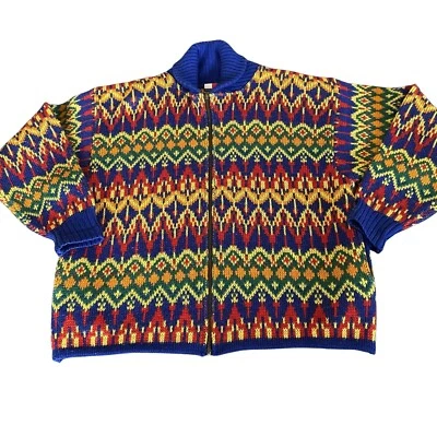 Tommy Hilfiger Suéter Para Mujer Pequeño Multicolor 100% Lana Tejido Cremallera Cárdigan Foto 1 de 4